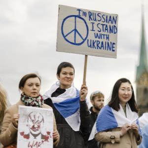Russians in exile express their anger and shame